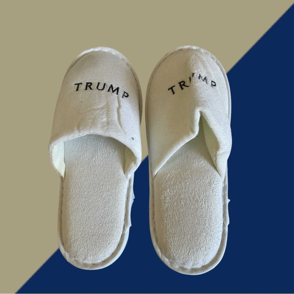 TRUMP Women's or Men’s White Slippers NEW